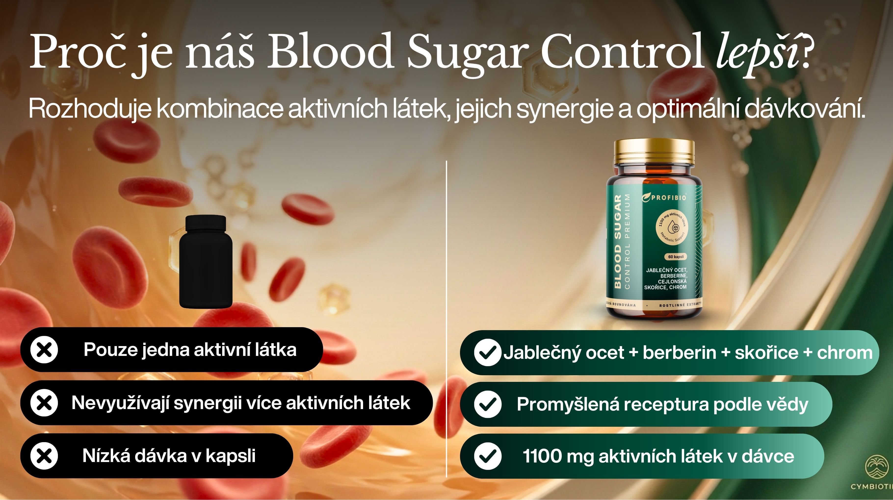PREMIUM Blood Sugar Control KOMPLEX – jablečný ocet, berberin, cejlonská skořice a chrom (podpora normální hladiny glukózy v krvi), 60 kapslí -10